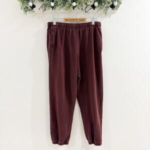 Skims Cotton Fleece Classic Jogger Burgundy Size XL 154662